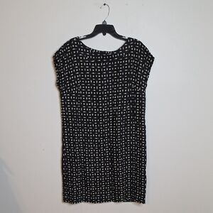 Medium J. Jill Black and Tan Linen Patterned Dress